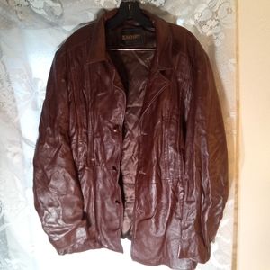 SOLD Zachry Atlanta Men's Dark Br Leather Jacket Sz 32HT 18PIT 26SLV